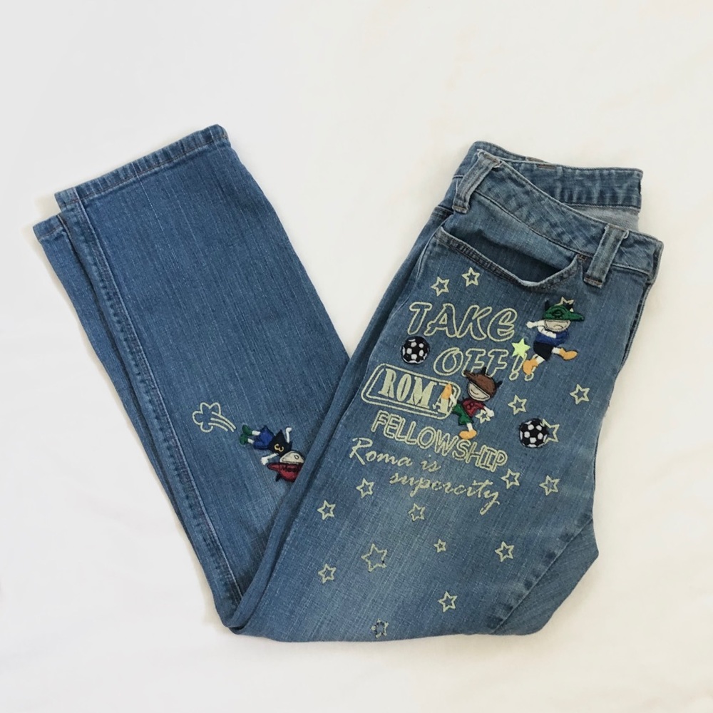 Edelweiss embroidered high waist mom jeans size 29